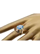 Vintage craft Ring Aquamarine 14K Yellow gold vrc043y